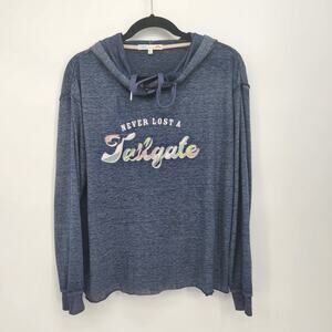 C&C California Heathered Blue  "Never Lost a Tailgate" Pullover Hoodie Women's S